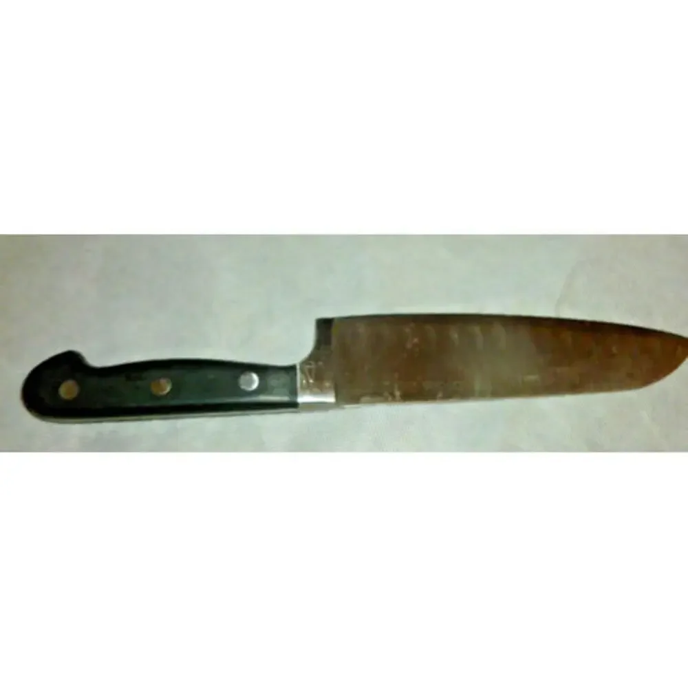 Good Cook 7” INOX Stainless‎ Steel Granton Blade Santoku Chef’s Knife BLACK